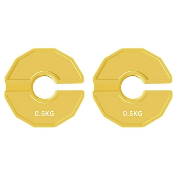 2Pcs Gym Micro-Type Plates Dumbbell Fractional Weight Plate Rubber Add-on Change Yellow 0.5KG
