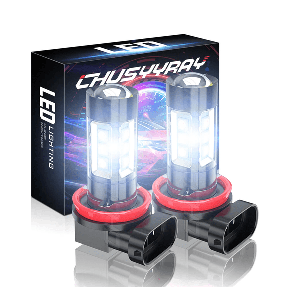 2Pcs H3 LED Fog Light Bulb Conversion Kit Super Bright White DRL Lamp 6000K 100W