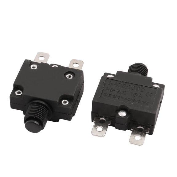 2Pcs HS-R01  125V/250V 15A 50/60Hz Momentary Press Button Switch 2 Terminals