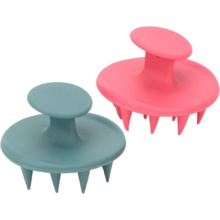2Pcs Hair Shampoo Brush, Waterproof Soft Silicone Bristles Hair Scalp Massager Scrubber Hair Care Relaxation Brush Comb