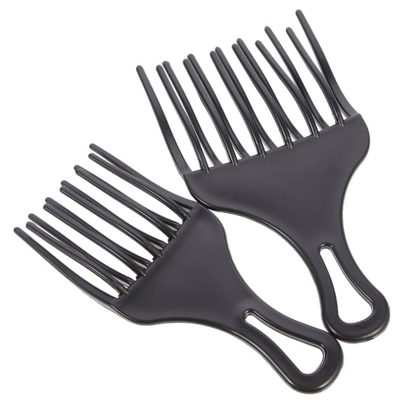 2Pcs Haircut Comb Black Plastic Needle with Wide Teeth for Salon Hair Styling Use