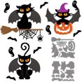 thumbnail image 1 of 2Pcs Halloween Bat Cat Cutting Dies Ghosts Cobweb Carbon Steel Cutting Dies Stencils for Card Making Decorative Embossing DIY Paper Card, 1 of 9