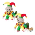 thumbnail image 1 of 2Pcs Halloween Clown Dog Costume – Funny Cute Pet Transformation Outfit For Small Dogs & Cats (Teddy/Pomeranian), Soft Colorful Jester Cosplay Clothes Pet Clothes, 1 of 7