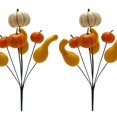 2Pcs Halloween Decorations, Halloween Artificial Black Flowers Picks