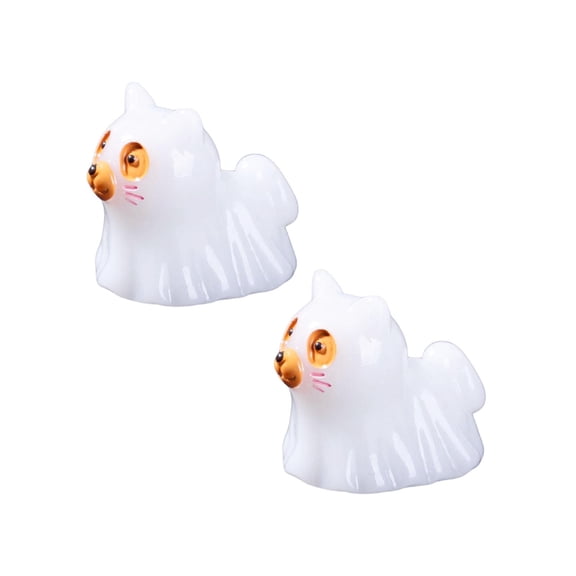 2Pcs Halloween Decorations Dog Desktop Ornament Glow In The Dark Resin Figurine Pet For Home Party Desktop Ornament