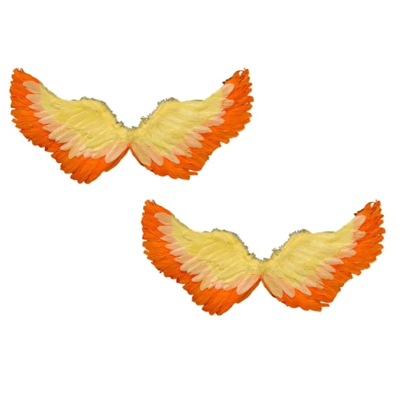 2Pcs Halloween Decorations Fairy Wings Angel Feather Wings With Elastic Straps Costume Cosplay Photography Props Halloween Supplies 31.5"X15.7"