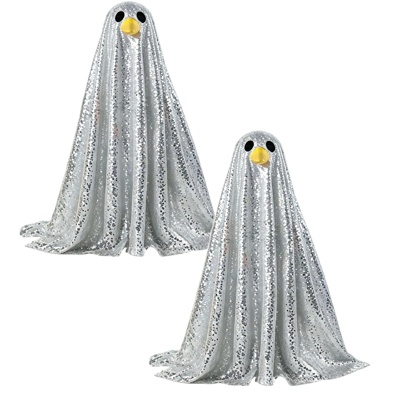 2Pcs Halloween Decorations Glitter Goose With Hood For Halloween Trick ...