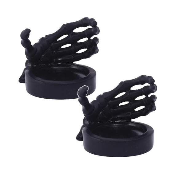 2Pcs Halloween Decorations Skeleton Hand Candle Holder Gothic Candle Holder Decorations Resin Skeleton Hands Candle Holder Halloween Candle Holder Witch Finger Home Desktop Ornament