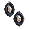 thumbnail image 1 of 2Pcs Halloween Decorations Unique Skeleton Photo Hanging Ornament, Skull Statue Frame Wall Decor 3D Resin Sculpture 4.4"X4.4" Halloween Decor, 3D Frame Wall Deocr Gothic, 1 of 3