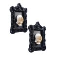 thumbnail image 1 of 2Pcs Halloween Decorations Unique Skeleton Photo Hanging Ornament, Skull Statue Frame Wall Decor 3D Resin Sculpture 4.6"X3.4" Halloween Decor, 3D Frame Wall Deocr Gothic, 1 of 3