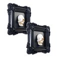 thumbnail image 1 of 2Pcs Halloween Decorations Unique Skeleton Photo Hanging Ornament, Skull Statue Frame Wall Decor 3D Resin Sculpture 4.6"X4.6" Halloween Decor, 3D Frame Wall Deocr Gothic, 1 of 2