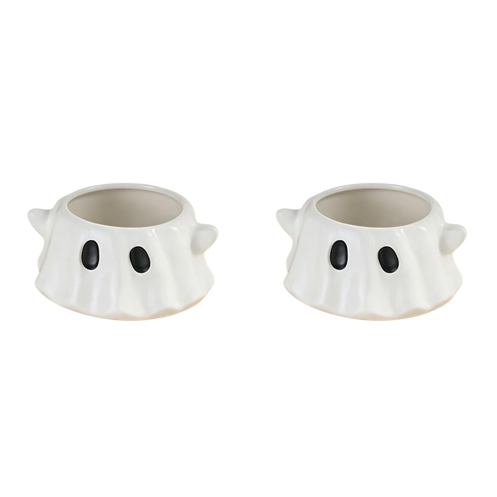 2Pcs Halloween Ghost Planter & Candy Dish, Cute Ghost Flowerpot for ...