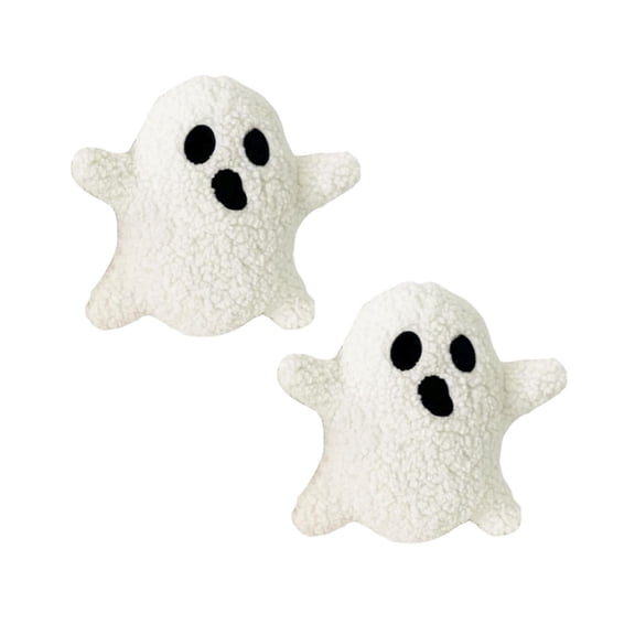 2Pcs Halloween Ghost Shaped Throw Pillows Stuffed Shaped Cute Soft Decorative Spooky Cushions For Halloween Party Outdoor Decoration