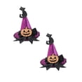 thumbnail image 1 of 2Pcs Halloween Headband Hat, Halloween Mini Pointy Witch Hat Bow Hair Clip For Party Ghost Dress Up, 1 of 7
