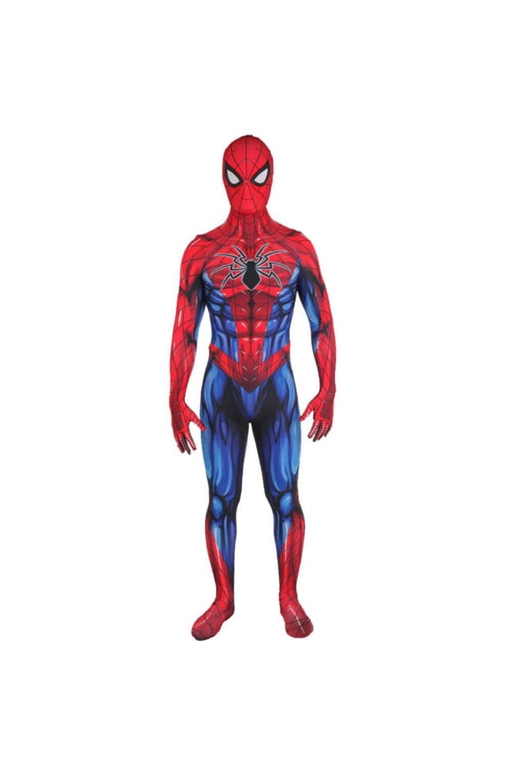 2Pcs Halloween Hero Suit, Super Spider Hero Full Body Jumpsuit, Super Spider Hero Cosplay Zentai Bodysuit Halloween Hero Full Body Jumpsuit Party Costume-Jumpsuit+Mask, 3XL