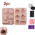 thumbnail image 1 of 2Pcs Halloween Cake Silicone Molds Pumpkin Chocolate Molds Bat Skull Ghost Shape Baking Mold,Non-Stick Halloween Candy Mold Pumpkin Jelly Ice Cube Baking Melt Biscuits Fondant Moulds, 1 of 10