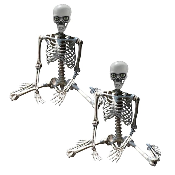 2Pcs Halloween Skeleton Prop Deco Halloween Skeleton Life Size Full Body Posable Joints Skeletons Human Full Size Hand Life Body Anatomy Model Halloween Decorations Outdoor Event & Party