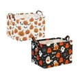 thumbnail image 1 of 2Pcs Halloween Storage Gift Basket Spider & Bat Pattern Canvas Storage Bins With Handles Rectangle Storage Organizer Cubes For Living Bedroom Home(StyleB+E), 1 of 8