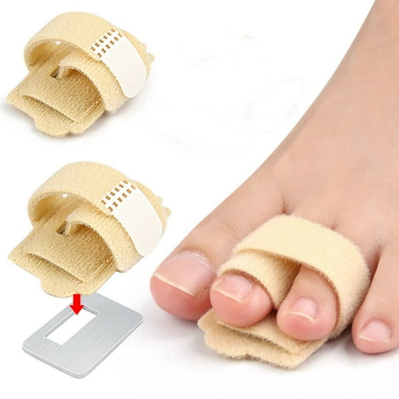 2Pcs Hammer Toe Straightener Corrector Wrap for Women & Men, Hammer Toe Splint Support, Beige