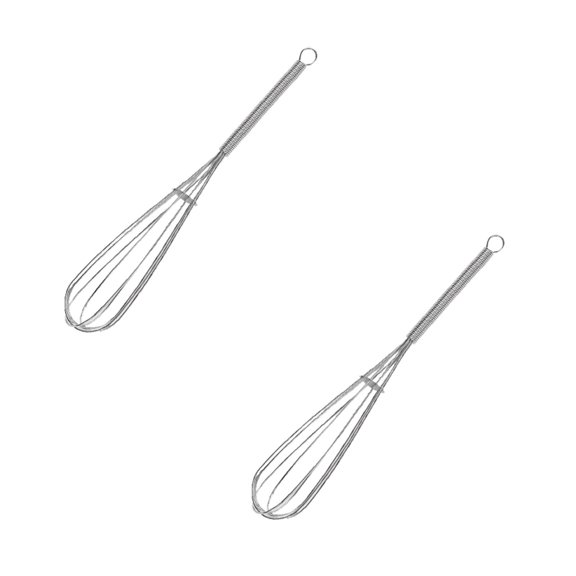 2Pcs Hand Whisk With Spring Handle Egg Whip Mini Mixer Whisk Egg Beater