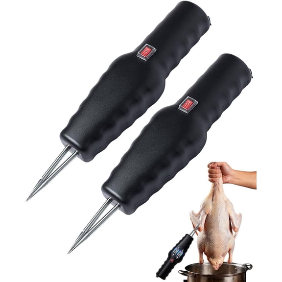2Pcs Handheld Electric Poultry Plucker, High-Speed Feather Remover for Chicken Duck Birds, Portable for Farm & Home (Black)