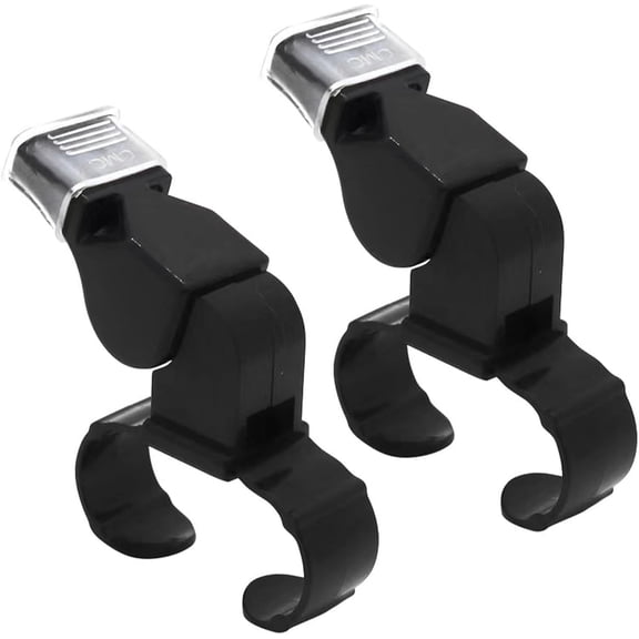 2Pcs Handheld Whistle Finger Grip Sport Referee Whistle, Referee Whistle Black Plastic Finger Grip Loud Crisp Sound Whistle Reusable Sports Whistles, For Training And Outdoor Camping (Black)