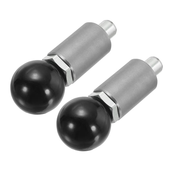 2Pcs Handle Spring-Loaded Pull Pins, Alloy Steel Spring Plungers/Dowel Pins Handle Pull Rod knobs for Shelving System Fitness Equipment, Ball Knob 1.3" Diameter 0.5"x0.5" Rod Size