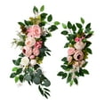 thumbnail image 1 of 2Pcs Handmade Wedding Arch Flower Centerpiece Garland Hanging Rustic Artificial Floral for Arbor Wedding Background Front Door Holiday Pink, 1 of 8