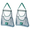thumbnail image 1 of 2Pcs Hanging Mesh Storage Bags, Breathable Shopping Handbag, Reusable Produce Bag for Fruit, Vegetable, 50x40cm (Green), 1 of 6
