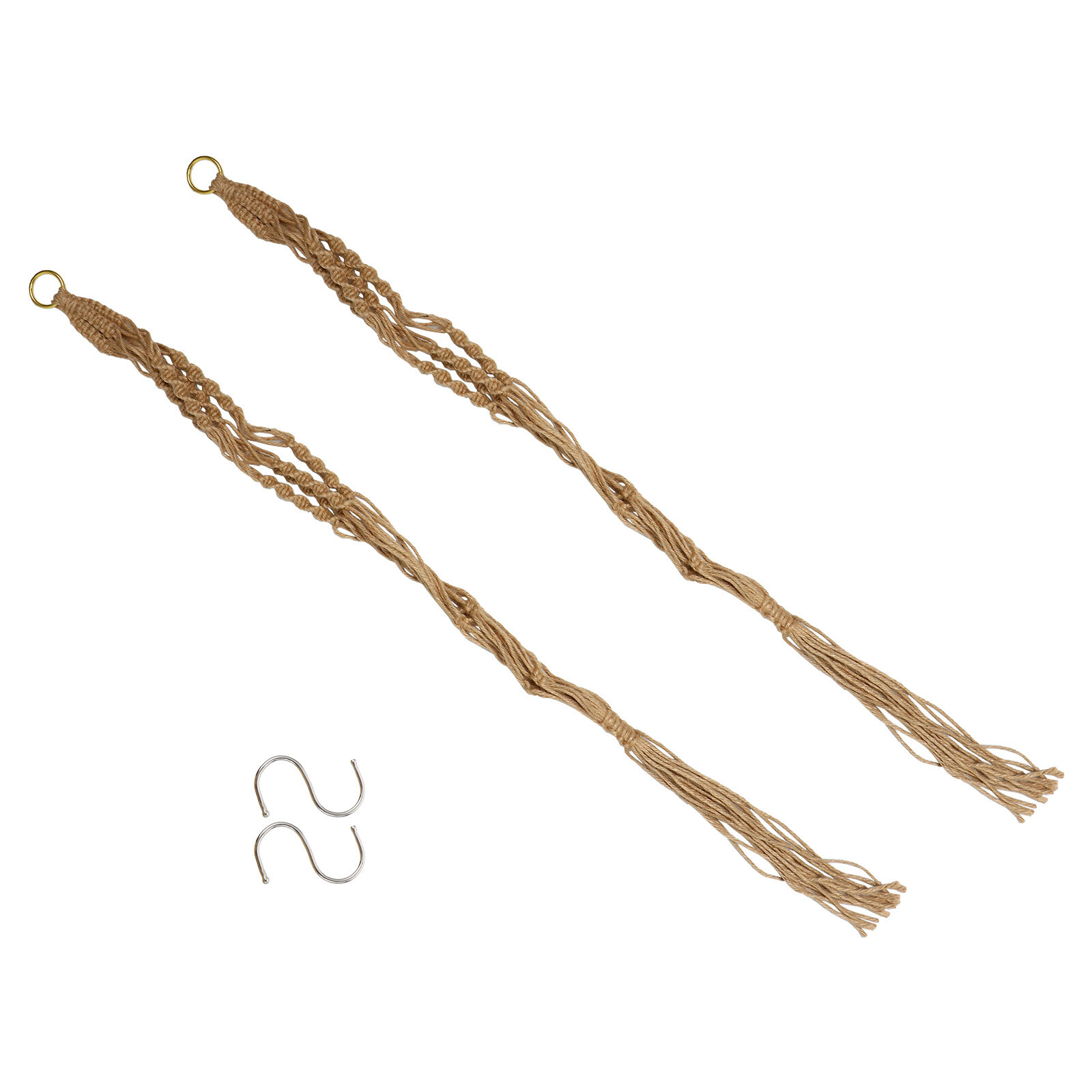 2Pcs Hanging Planter Basket Holder Jute Rope with 2Pcs Hook