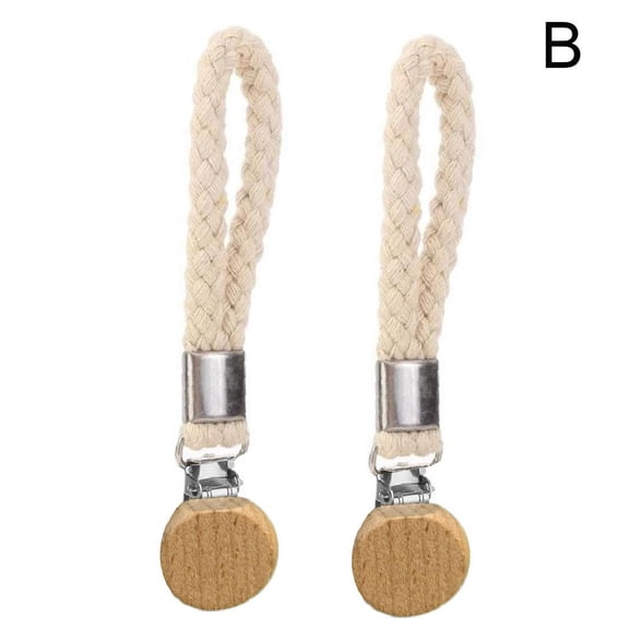SXCRFKXH Woven Cotton Towel Clips with Metal Clamp & Hanging Loop, White, 2 Count