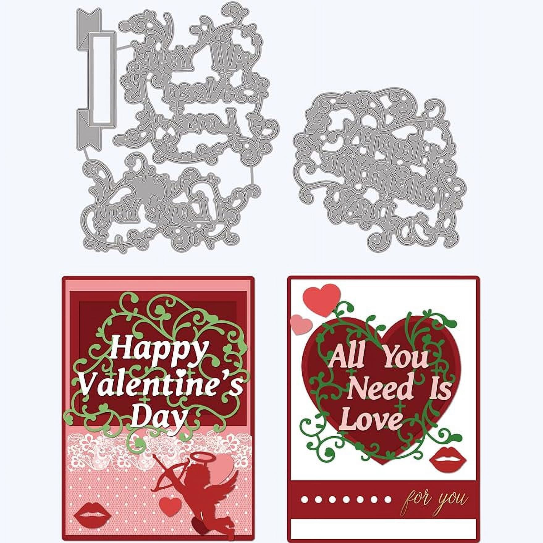 Happy Birthday & Wedding Heart Style Cutting Dies - DIY Scrapbooking Metal Stencils For Cards, Crafts & Valentine's Gifts