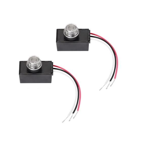 2Pcs Hard-Wired Post Eye Light Control Sensor, 100-277V Auto on/Off, Outdoor Waterproof Dusk to Dawn Photocell
