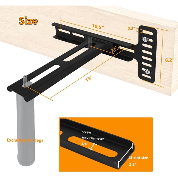 2Pcs Headboard  Universal Adjustable Metal Bed Frame Wall Mounting Kit with Footboard Extension for Twin Full Queen King