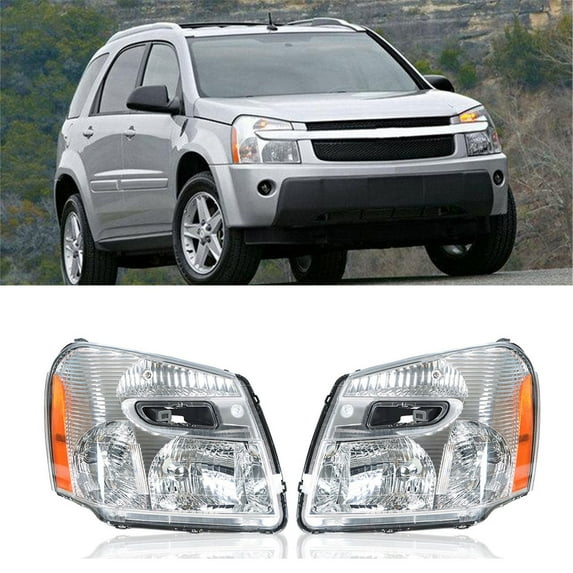 2Pcs Headlight Assembly Fit for Chevy Chevrolet Equinox 2005 2006 2007 2008 2009, 05-09 Equinox Headlamp Housing Assembly