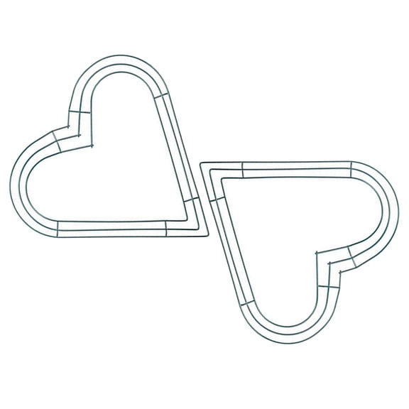 Heart Shaped Wreath Frame for Decor Made of Iron Dark Green Durable for Crafts 2 Pcs