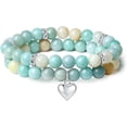 thumbnail image 1 of 2Pcs Heart Bracelet for Women 8mm Crystal Bracelets Gifts Healing Crystal Bracelets Love Charm Bracelet for Women Natural Stone Stretchable Jewelry Birthday Beaded Bracelet Gift for Women, 1 of 14