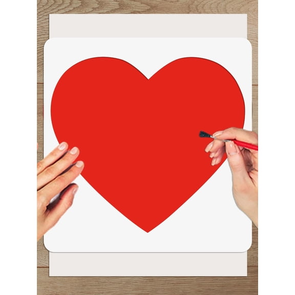2Pcs Heart Plastic Painting Stencils Love Reusable Stencil Crafts Drawing Templates for Wall Home Decor Card Scrapbook Canvas Drawing Holiday Ornament 300x300mm Colorful