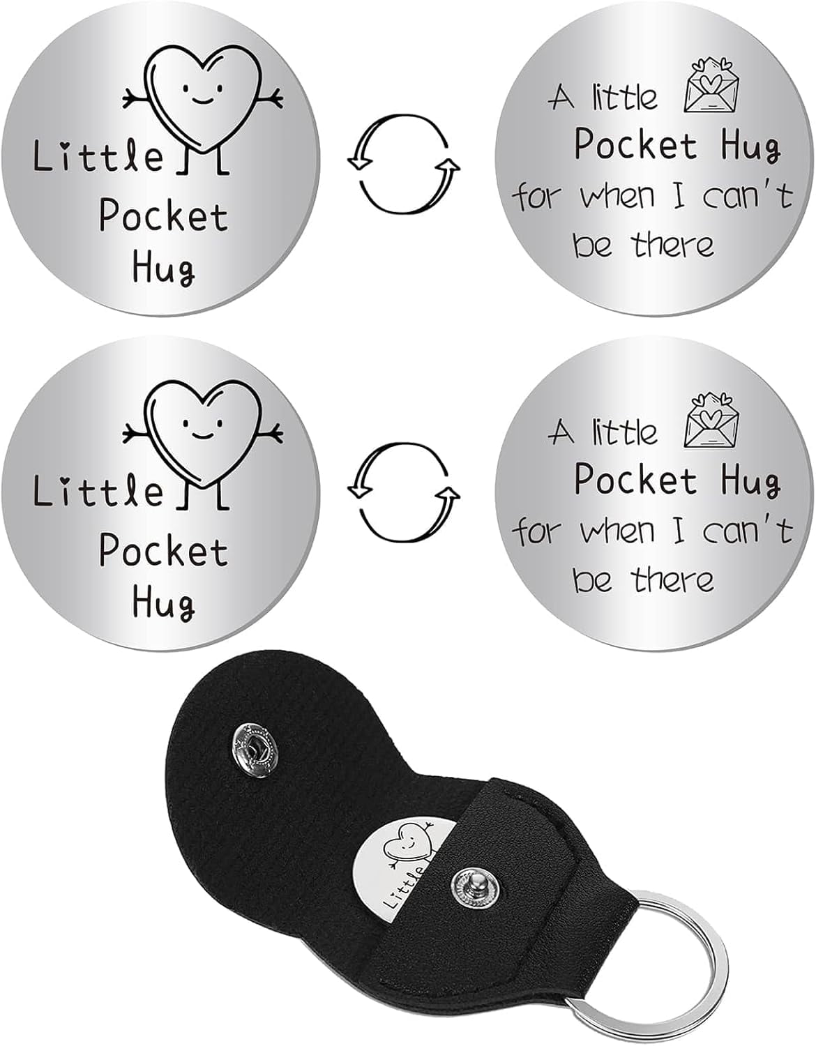 2Pcs Heart Pocket Hug Token Long Distance Relationship Keepsake Token ...