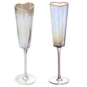 2Pcs Heart Shape Goblet Golden Edges Glasswares for Elegant Beverage Serving