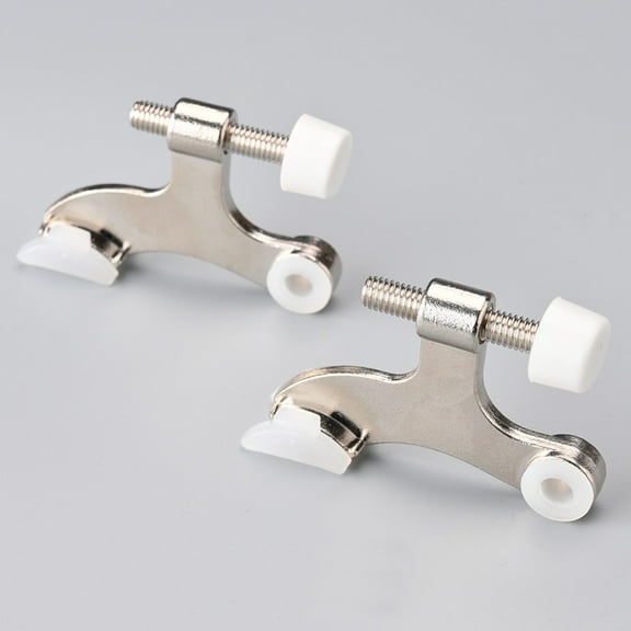 2Pcs Heavy Duty Adjustable Hinge Pin Door Stopper Zinc Alloy With Rubber Bumper Damper Tips Door Hardware