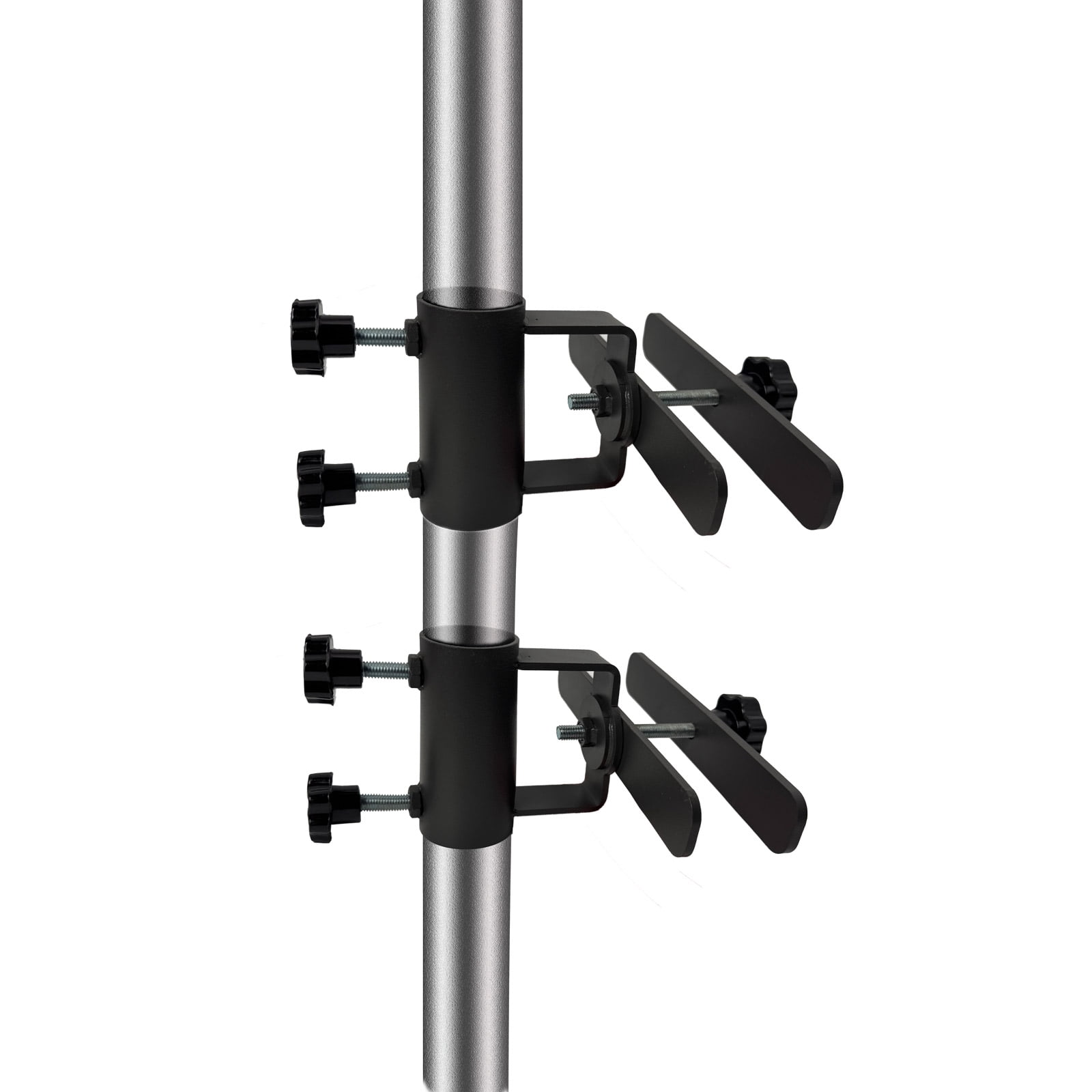 2Pcs Heavy-Duty Adjustable Patio Umbrella Holder, Outdoor Metal Clamp Umbrella Base and Stand for Fixed Deck Railings and Poles