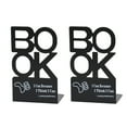 thumbnail image 1 of 2Pcs Heavy Duty Book Ends for Shelves Hollowed Letter Metal Bookend Book Stopper, 1 of 12