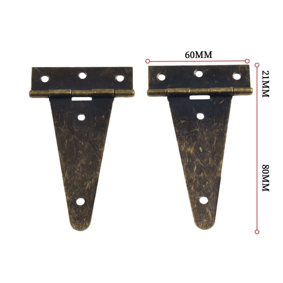 2Pcs Heavy Duty Bronze Flat T Hinge For Barn Gates Wooden Box Cabinet Door