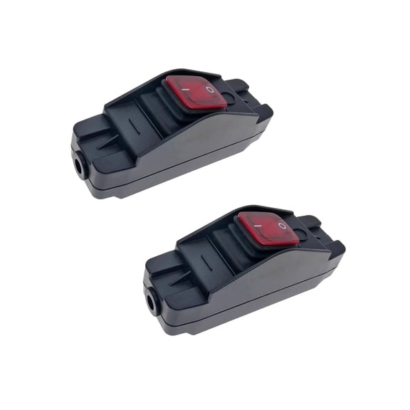 2Pcs Heavy Duty Cord Button Switches Waterproof Inline Cord Switches On/Off With Indicators Light Easy to Install