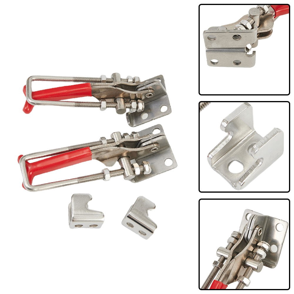 2Pcs Heavy Duty Latch U Bolt Self-Lock Toggle Clamp Stainless Steel Load 200Kg