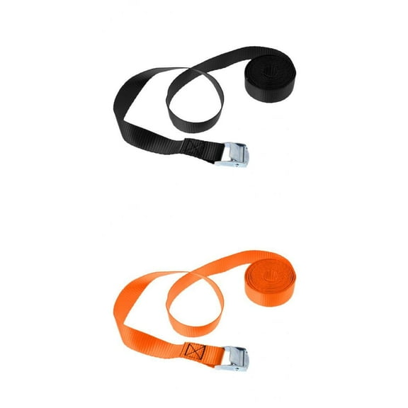 2Pcs Heavy Duty Metal Cam Buckle Tie Down Straps Roof Racks Trailers 25mm X 2.5m Cargo Luggage Load Lashing Belt Strapping