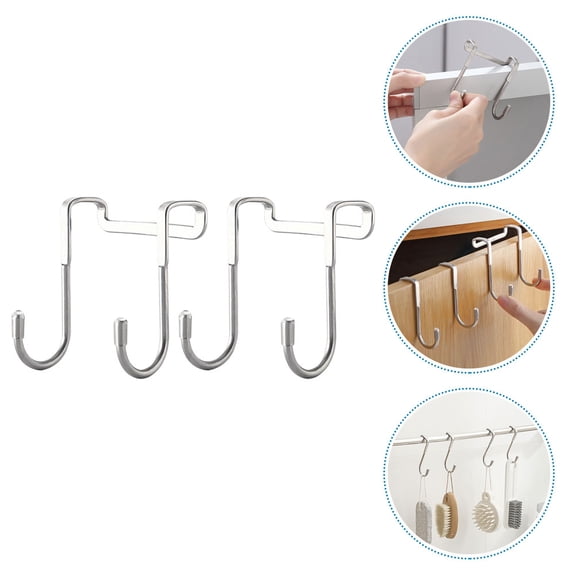 WEAVILUX Over Door Coat Rack Stainless Steel Heavy Duty Suspension for Home Users in Bedroom 2Pcs