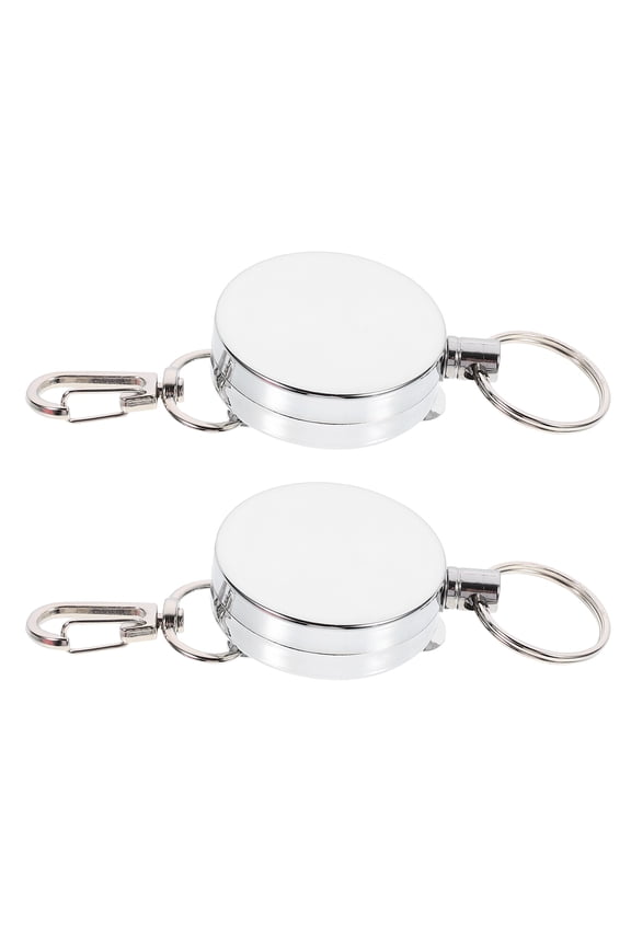 2Pcs Heavy Duty Retractable Badge Holder Sturdy Key Ring Useful Keychain