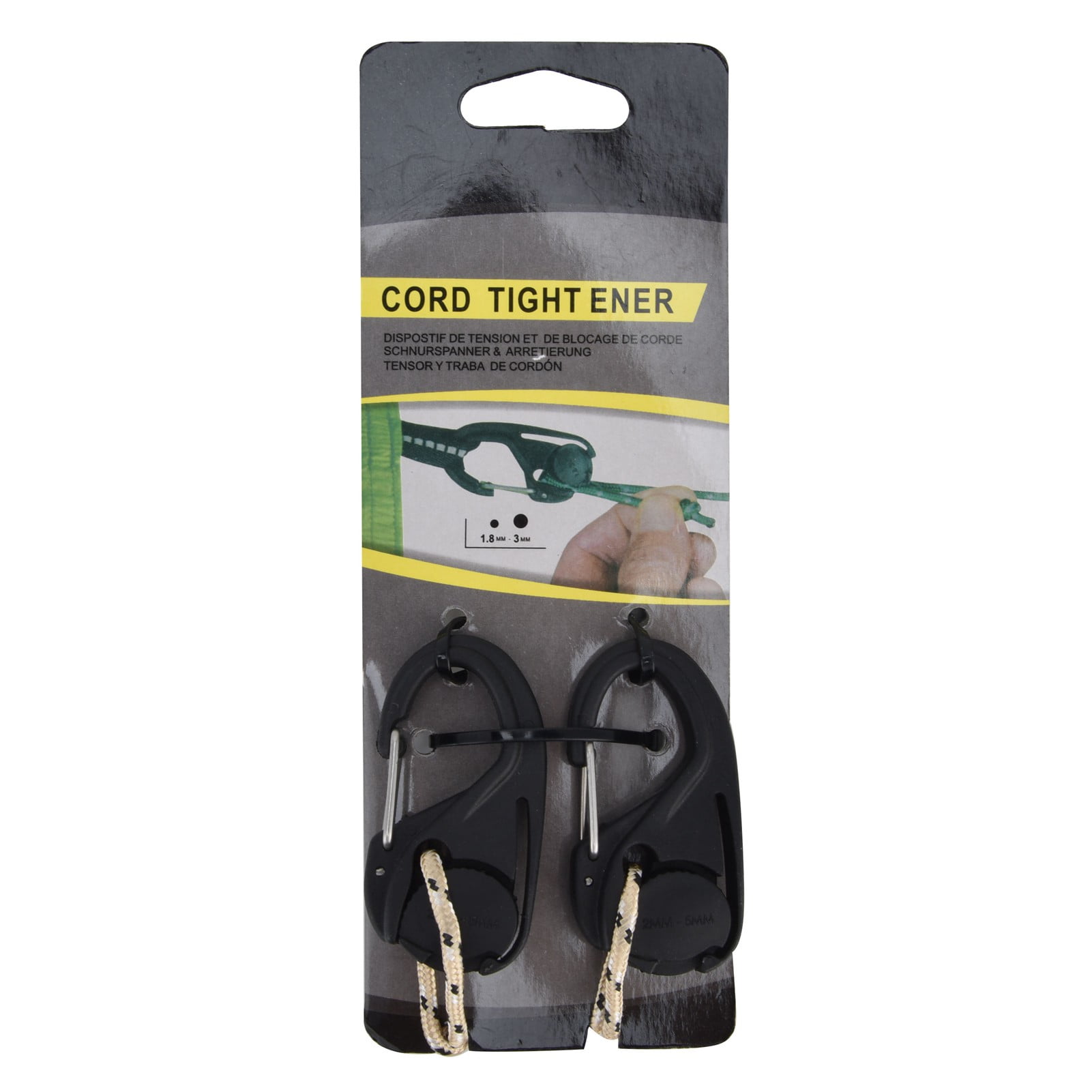 2Pcs Heavy Duty Rope Tightener Ratchet Tie Down Rope Carabiner Hook